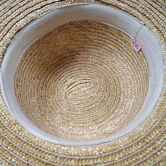 VINTAGE 58CM STRAW HANDMADE WOMEN HAT - Picture 7 of 9
